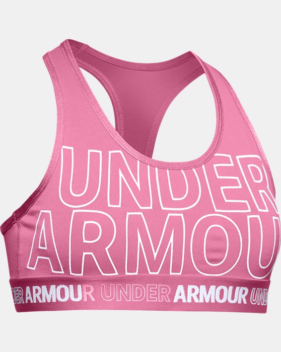 Girls' HeatGear® Armour Sports Bra, Pink, pdpMainDesktop image number 0